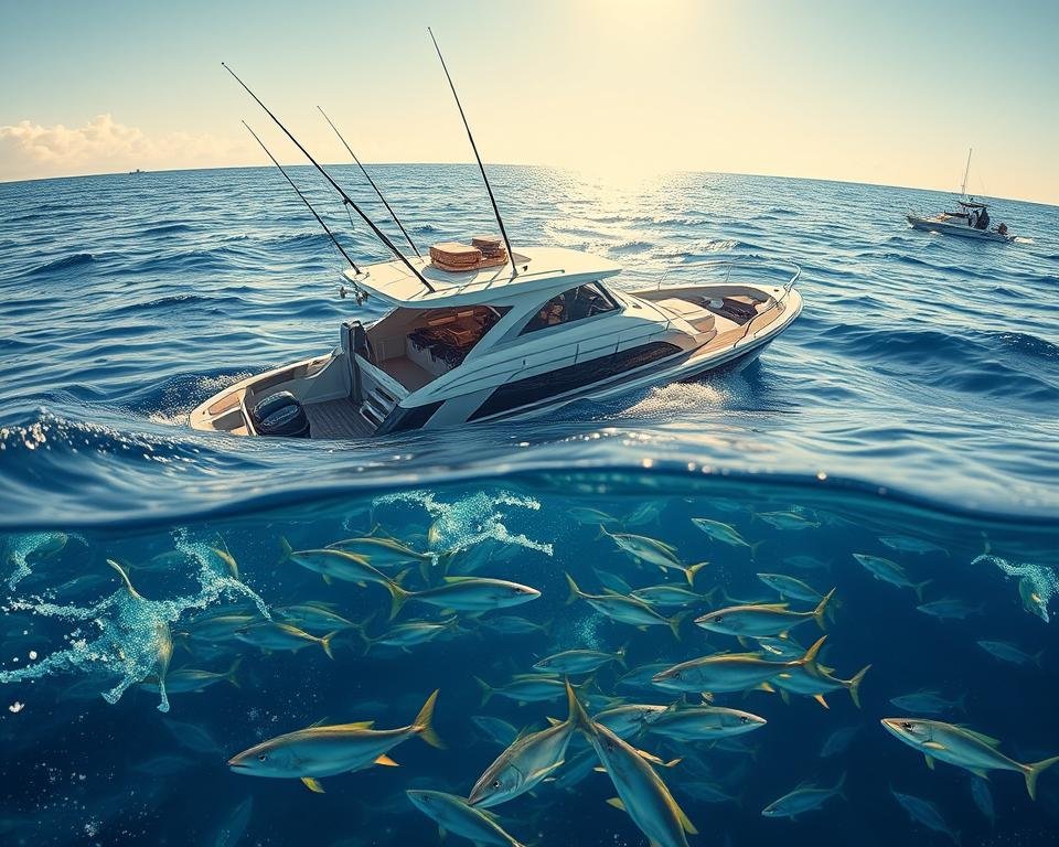 modern fishing in an ocean